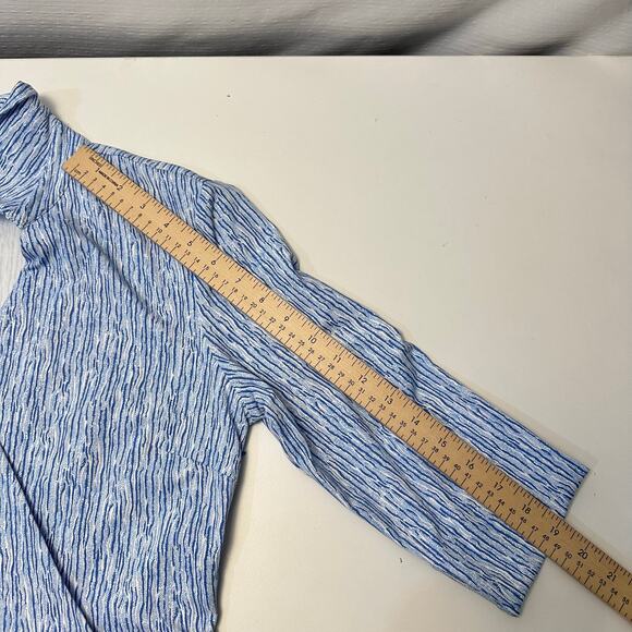 J.McLaughlin Women’s Verte Dress Size M Midi White Blue Catalina Cloth Coastal - Picture 16 of 16